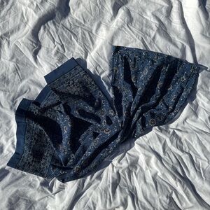 Vintage Blue Floral Patterned Skirt